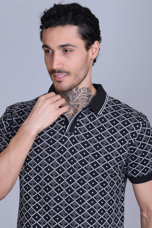 Textured Polo T-Shirts For Men