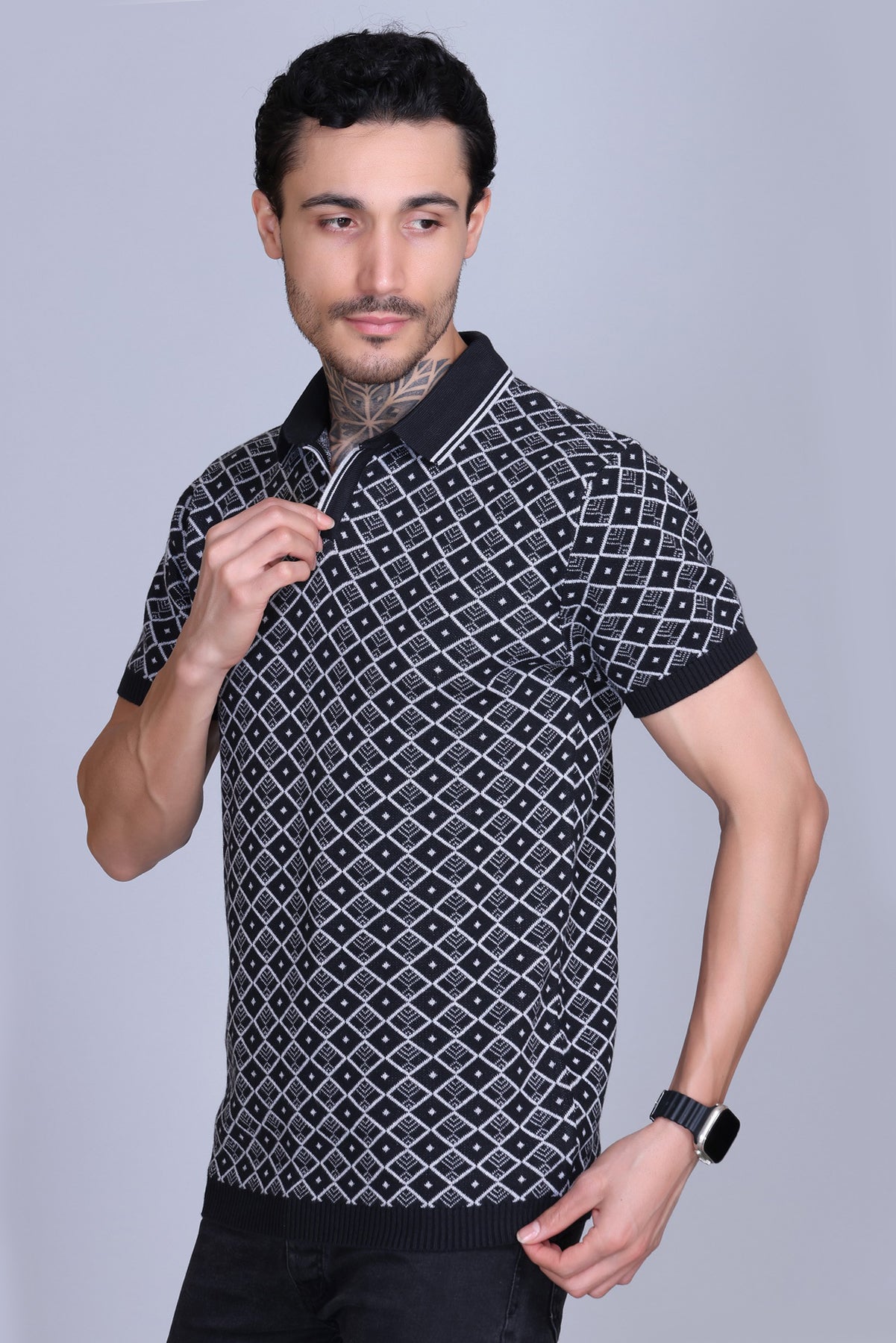 Textured Polo T-Shirts For Men