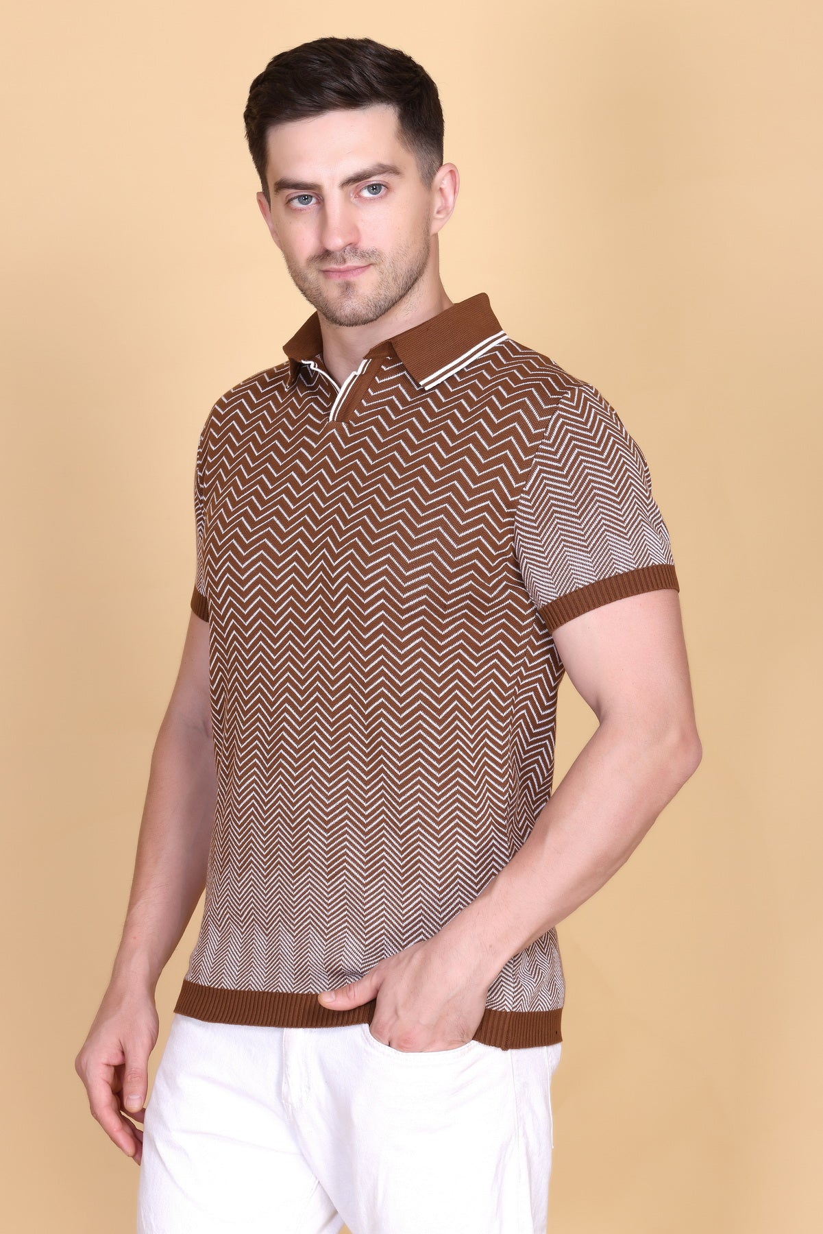 100% Pure Cotton Knitted Polo Shirt For Men