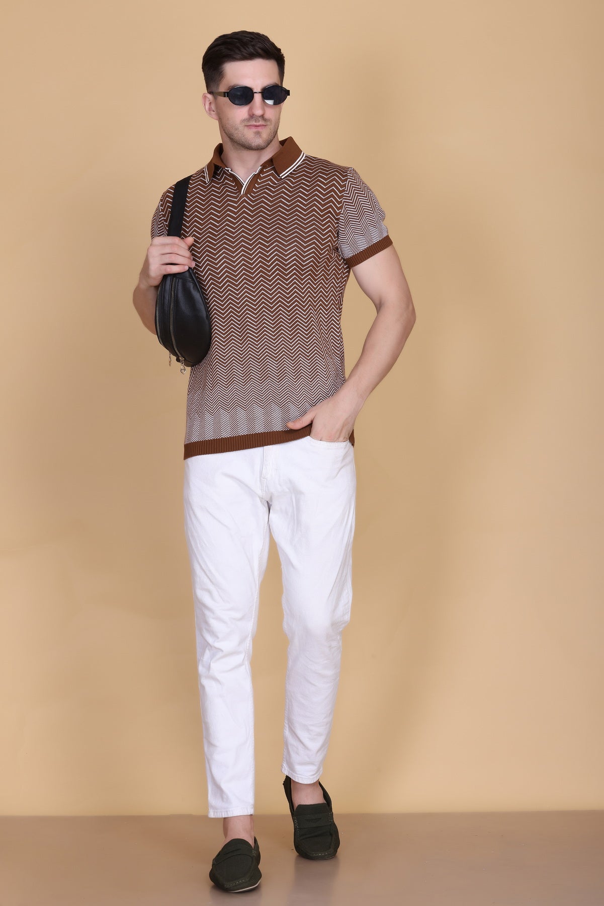 100% Pure Cotton Knitted Polo Shirt For Men