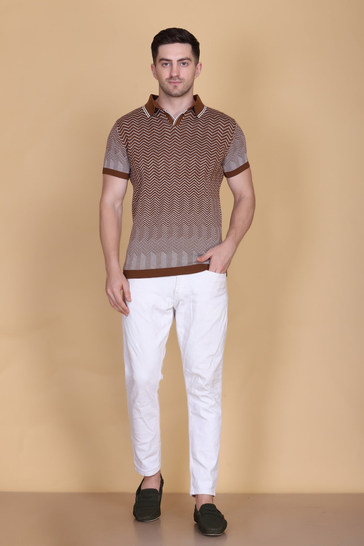 100% Pure Cotton Knitted Polo Shirt For Men