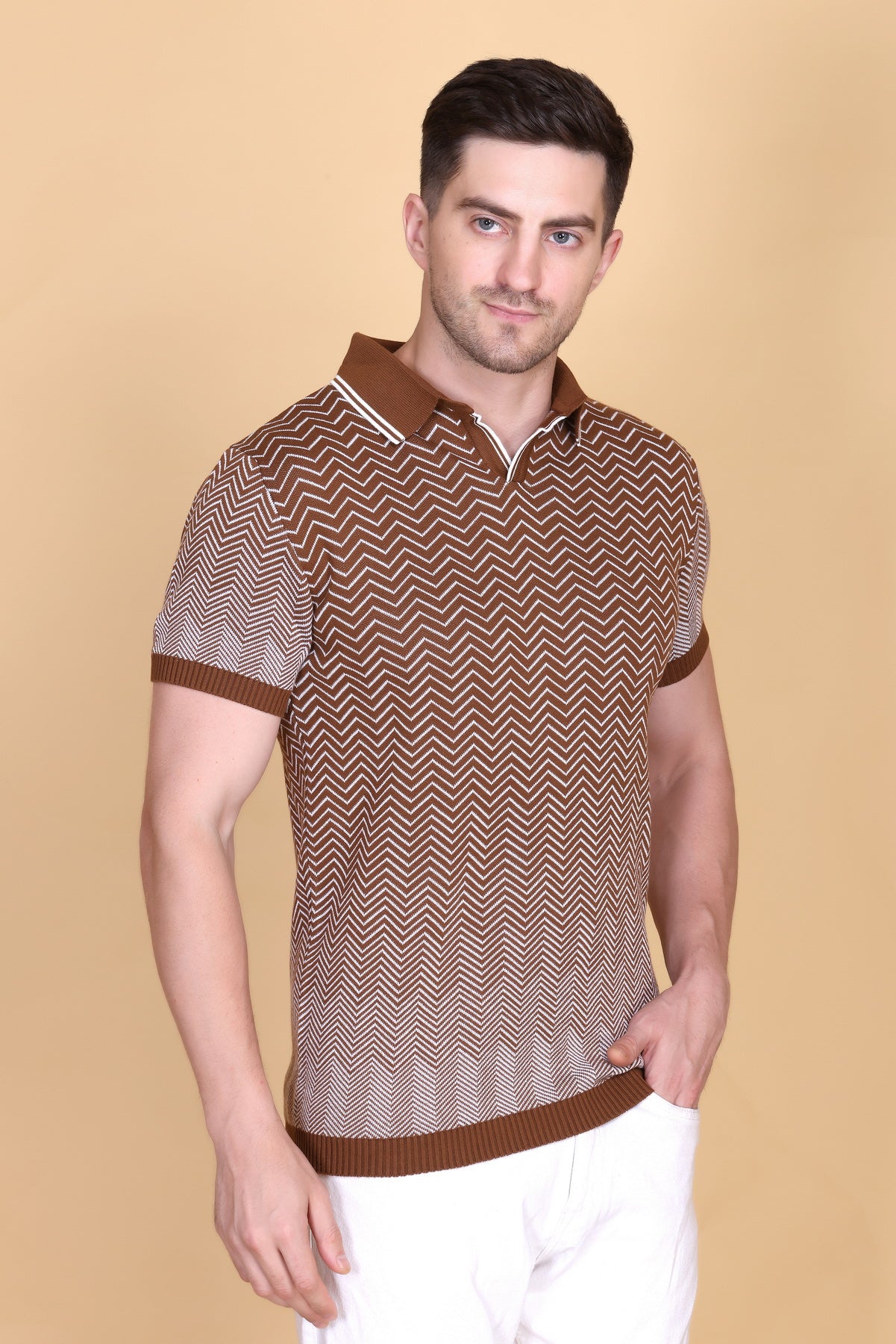 100% Pure Cotton Knitted Polo Shirt For Men