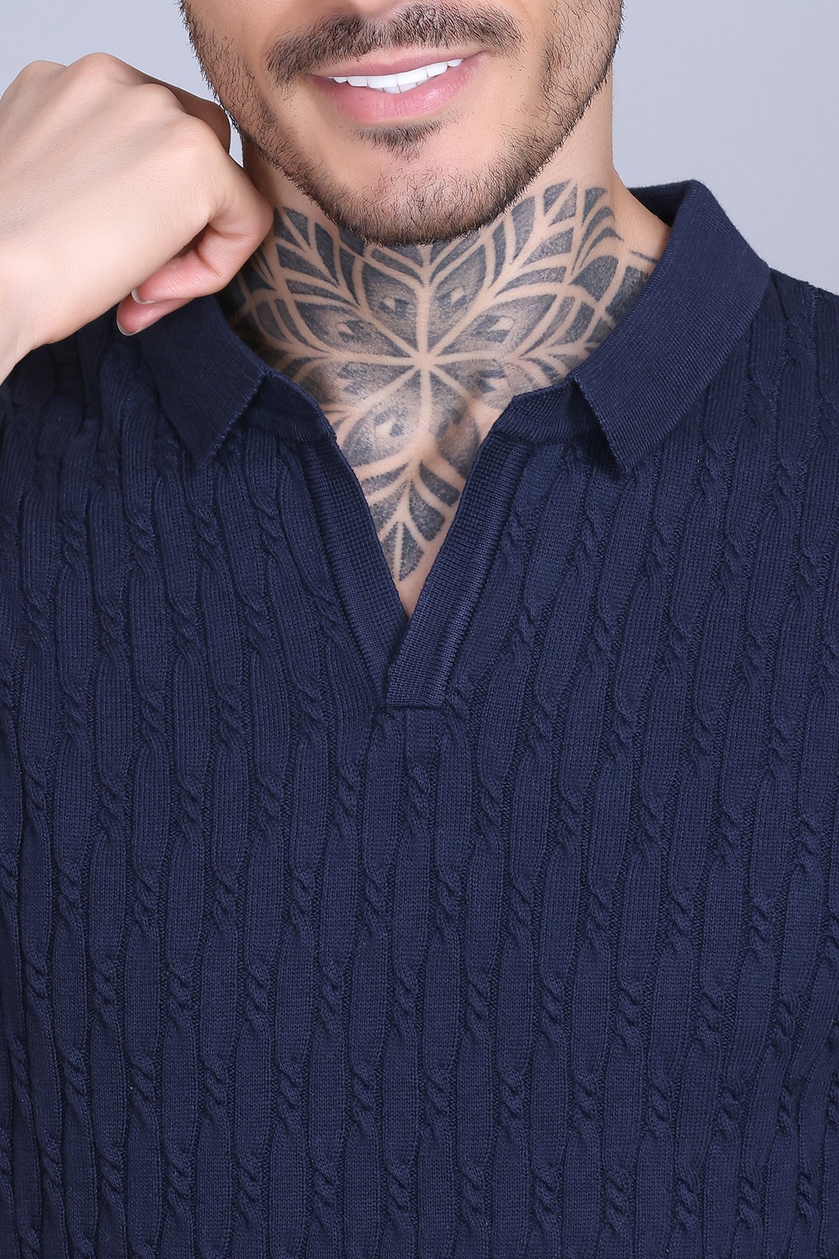 Cabe Knit Polo T-Shirt Men Black