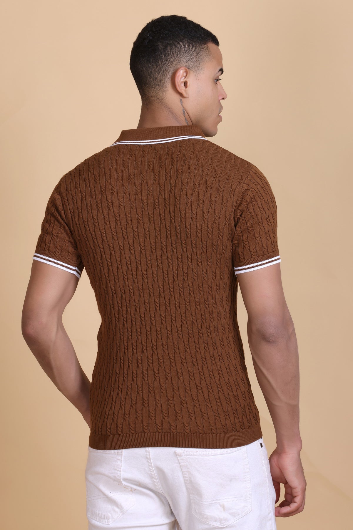 Cabe Knit Polo T-Shirt Men Black