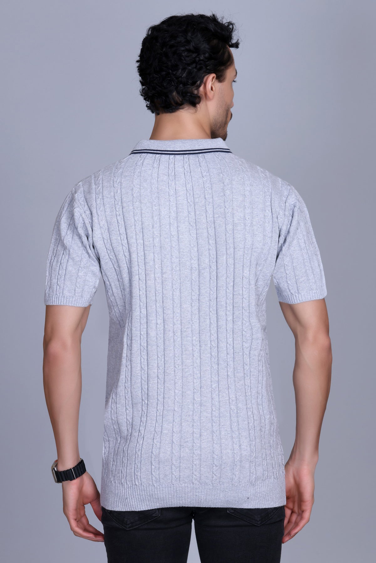 Men Polo T-Shirt Cable Design