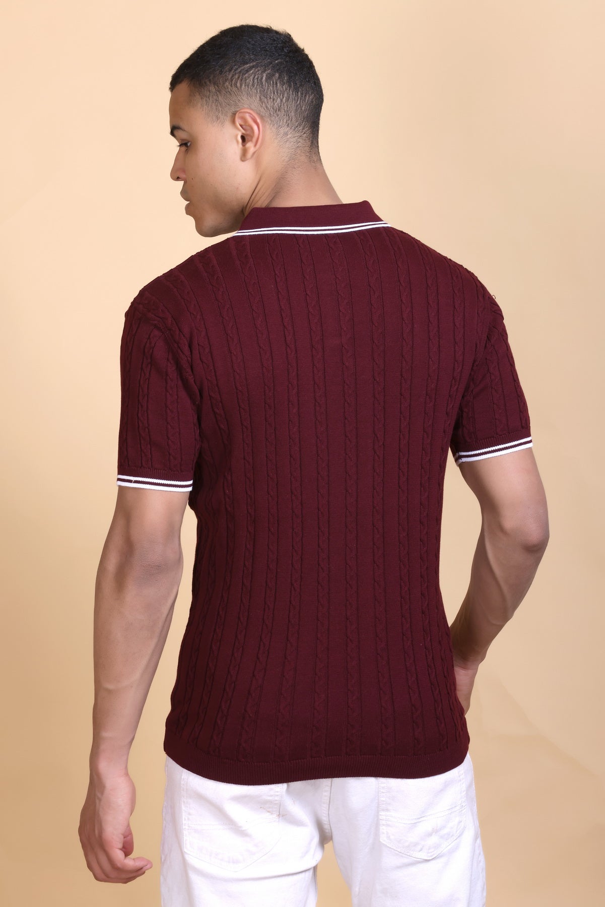 Men Polo T-Shirt Cable Design