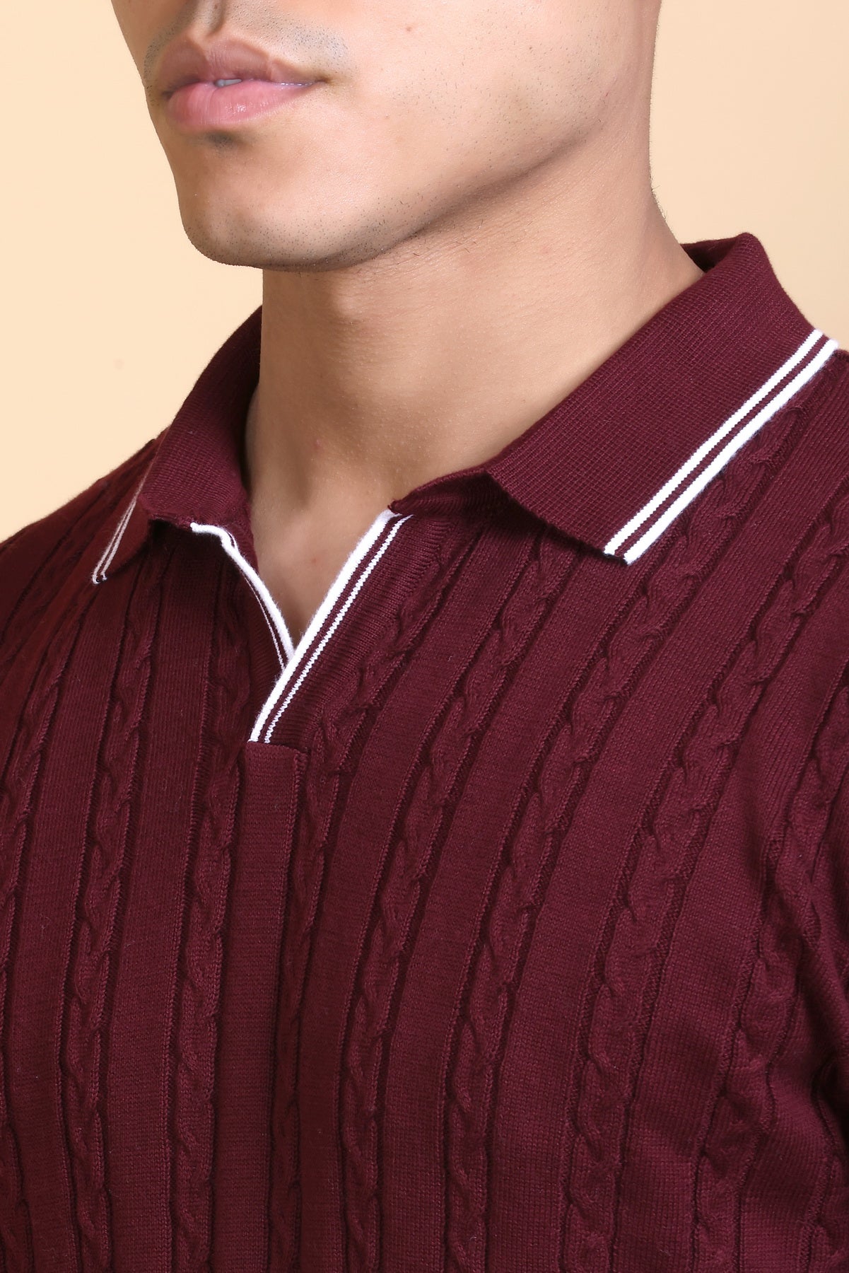 Men Polo T-Shirt Cable Design