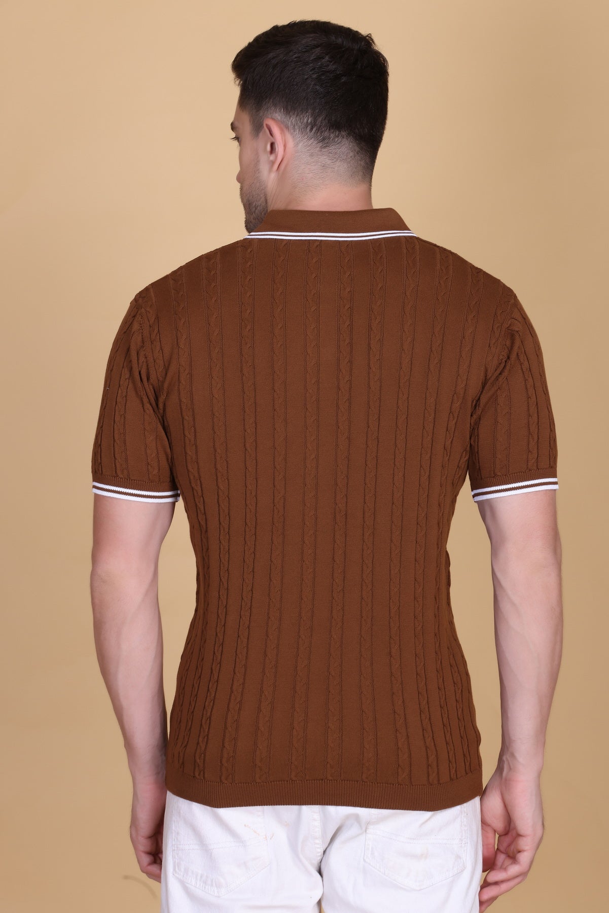 Flat Knit Polo T-Shirt