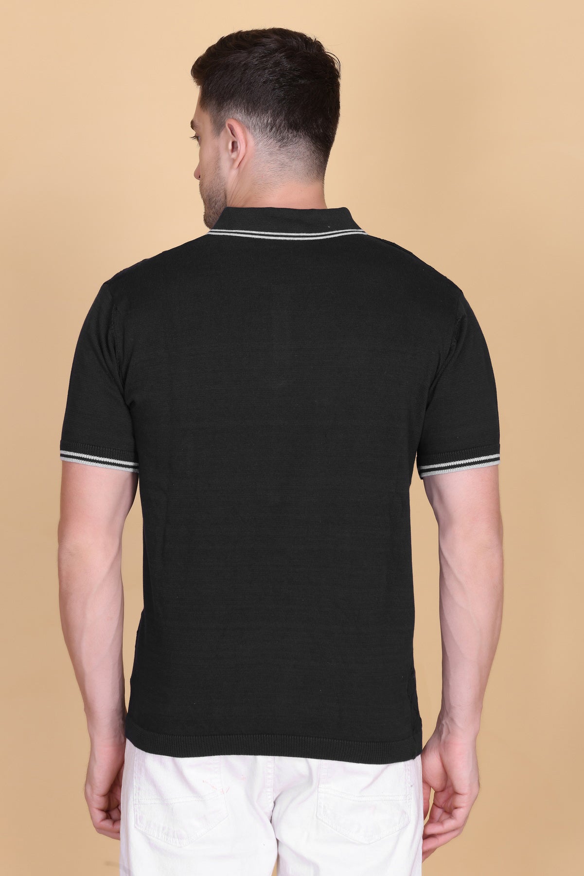 Embedded Texture Polo T-Shirt