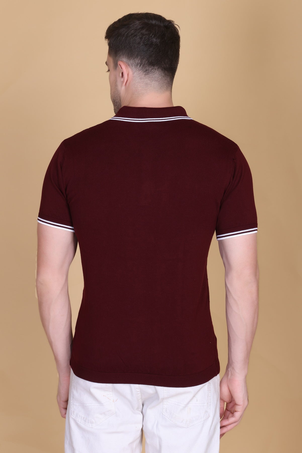 Embedded Texture Polo T-Shirt
