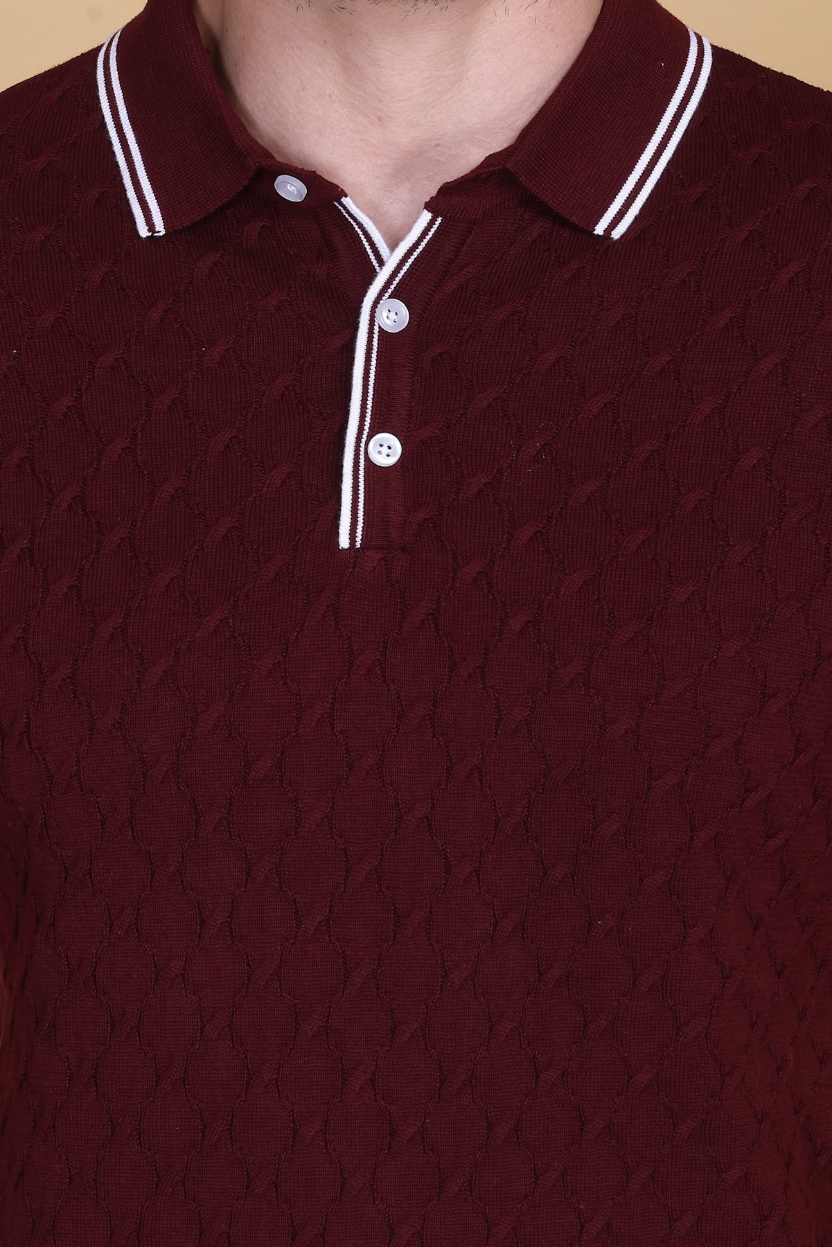 Embedded Texture Polo T-Shirt
