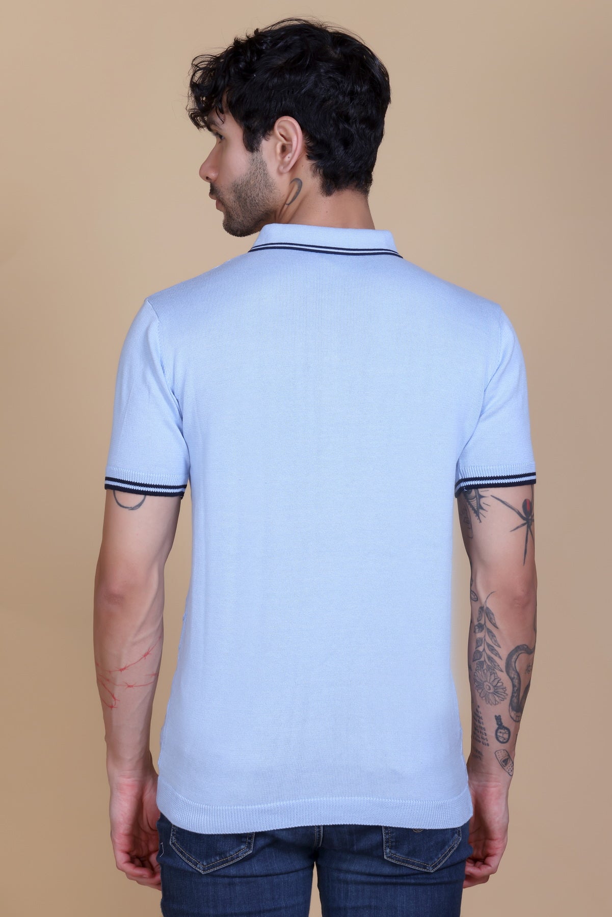 Embedded Texture Polo T-Shirt