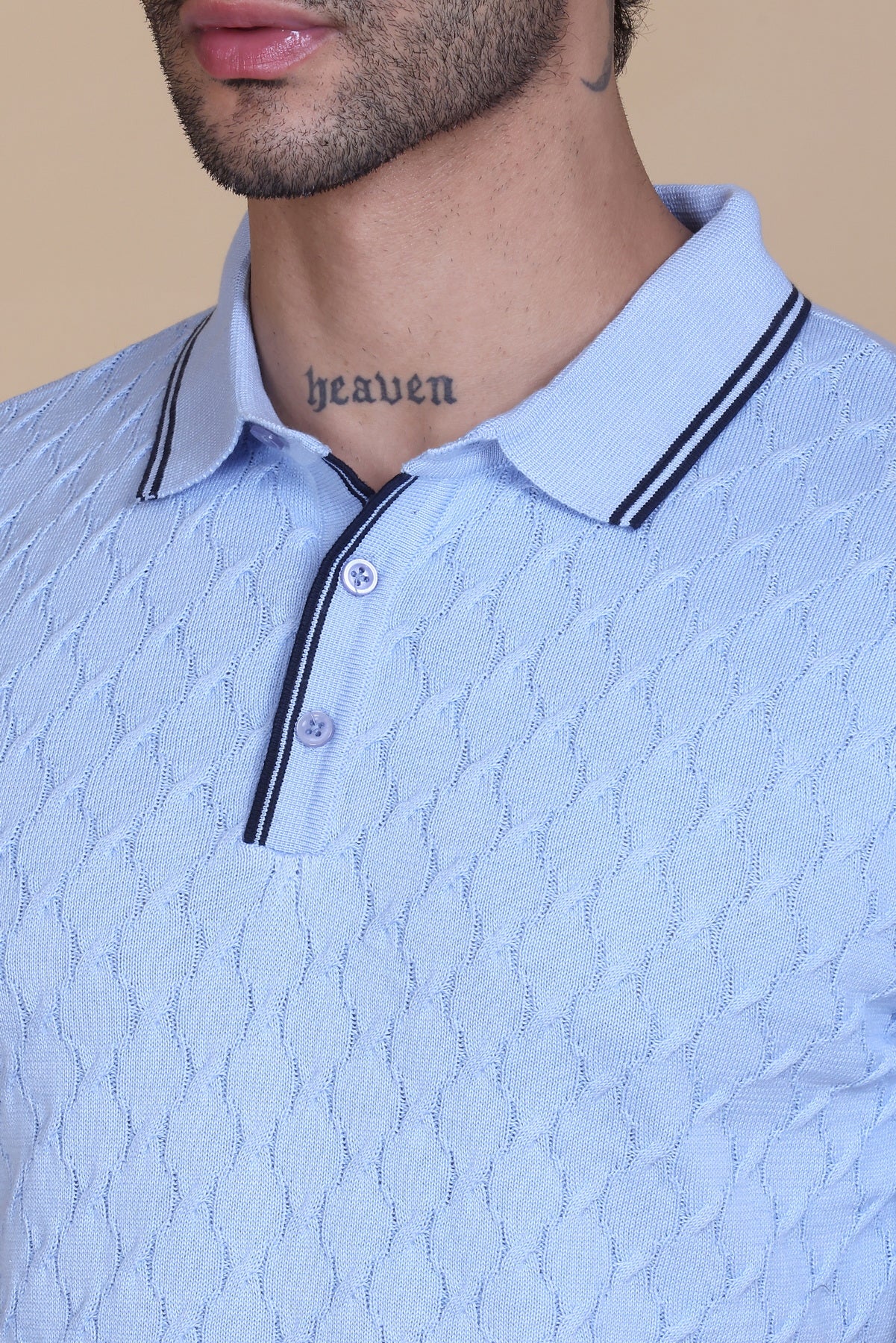 Embedded Texture Polo T-Shirt