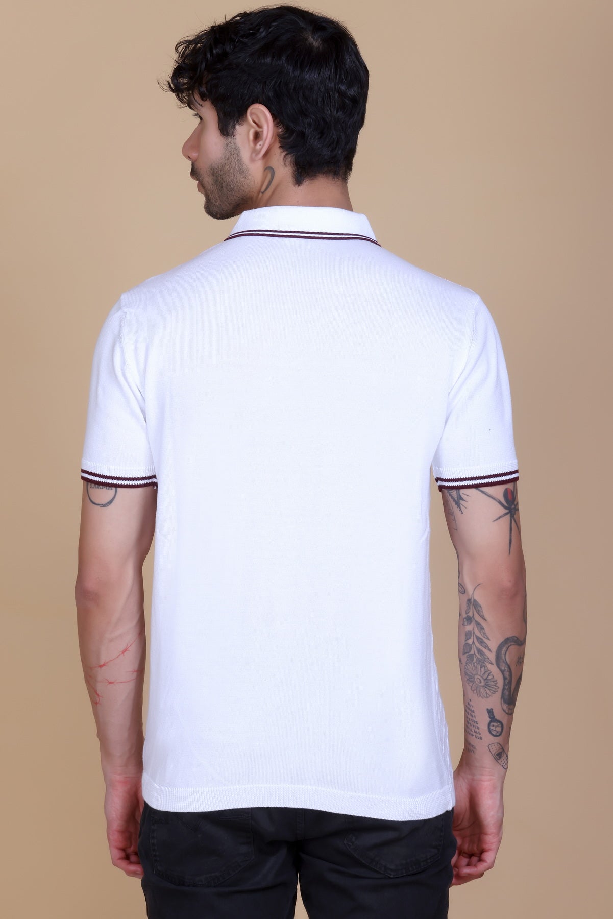 Embedded Texture Polo T-Shirt