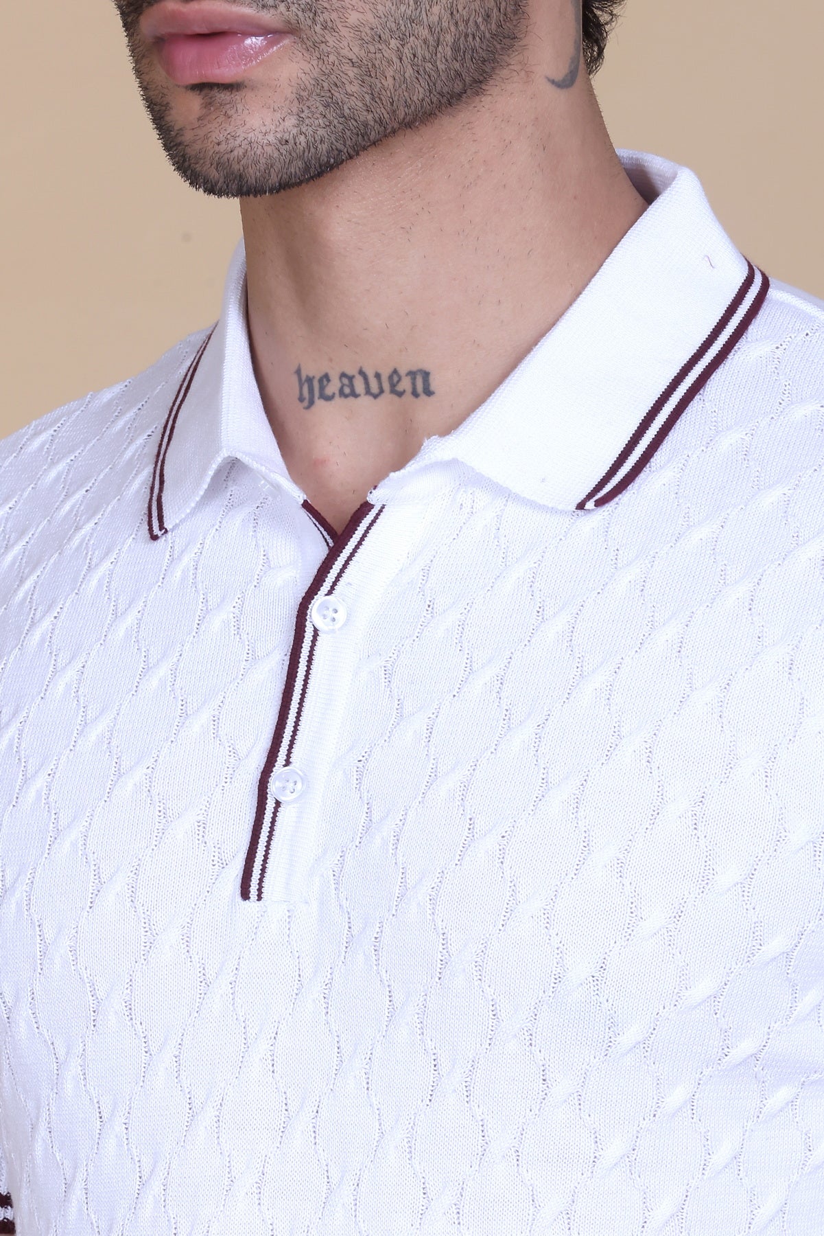 Embedded Texture Polo T-Shirt