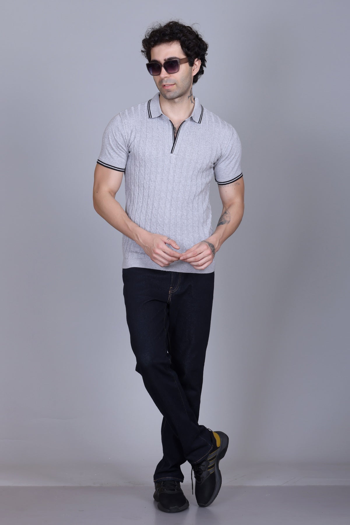 Textured Knit Polo