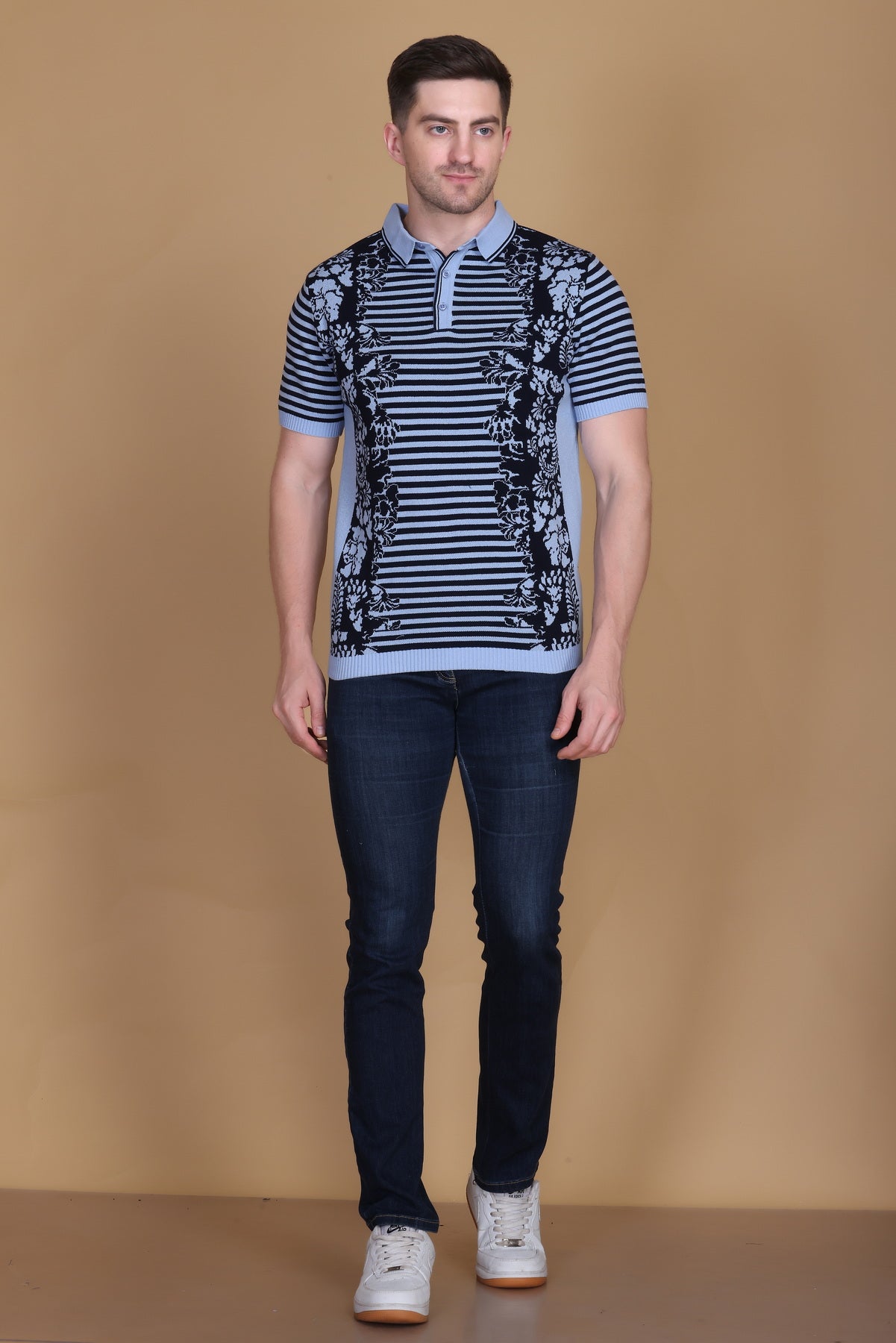 Jacquard Knit Polo