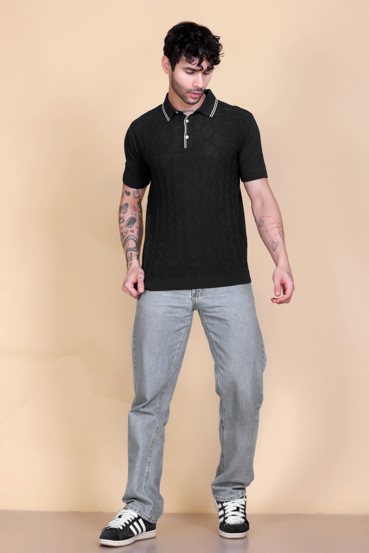 Textured Knit Polo