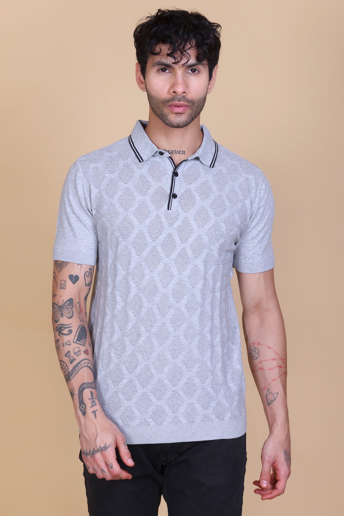 Textured Knit Polo