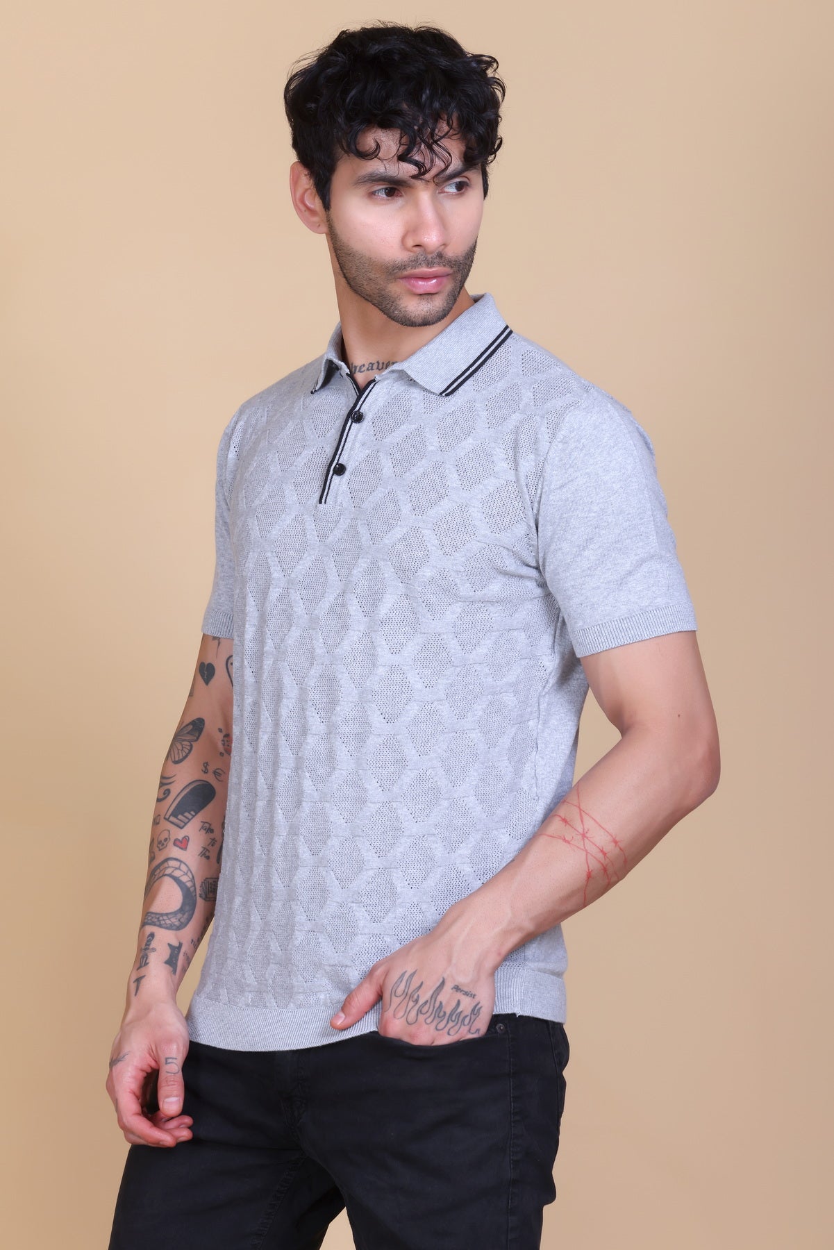 Textured Knit Polo