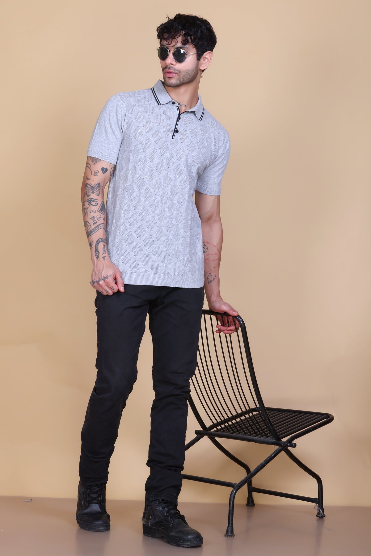 Textured Knit Polo