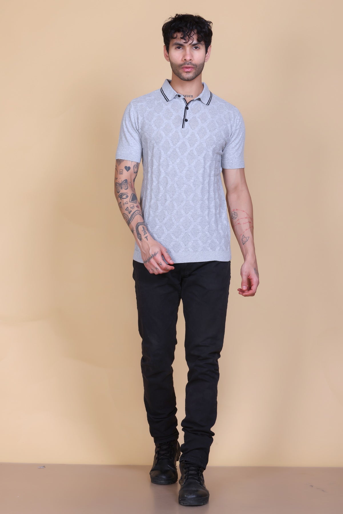 Textured Knit Polo