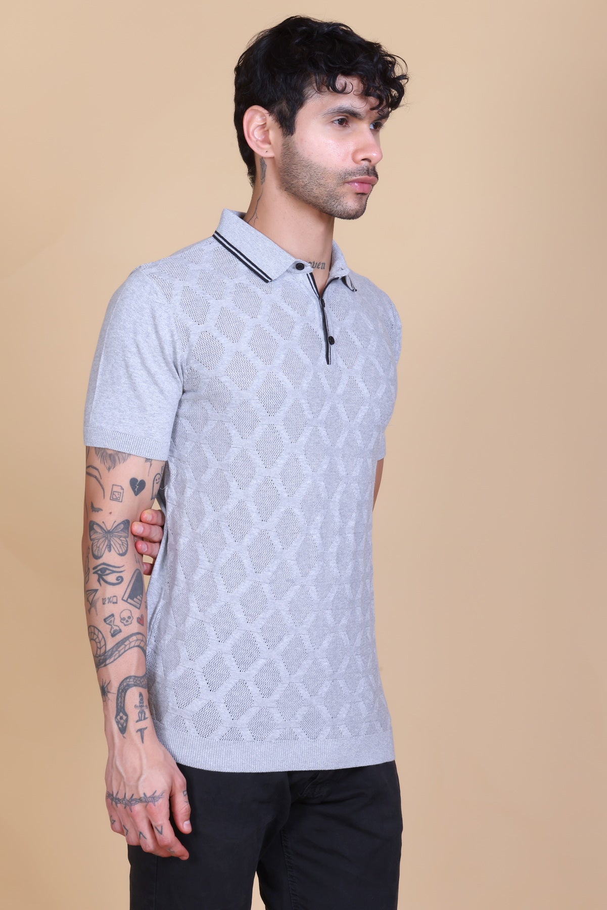 Textured Knit Polo