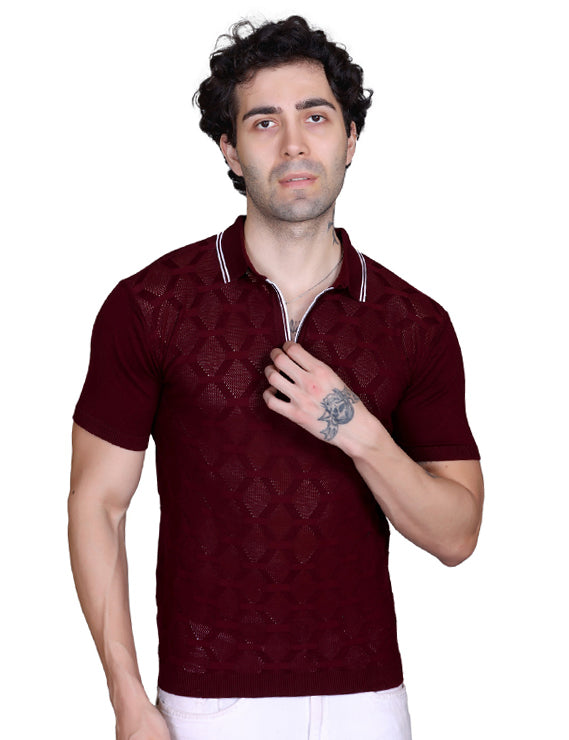 Textured Knit Polo