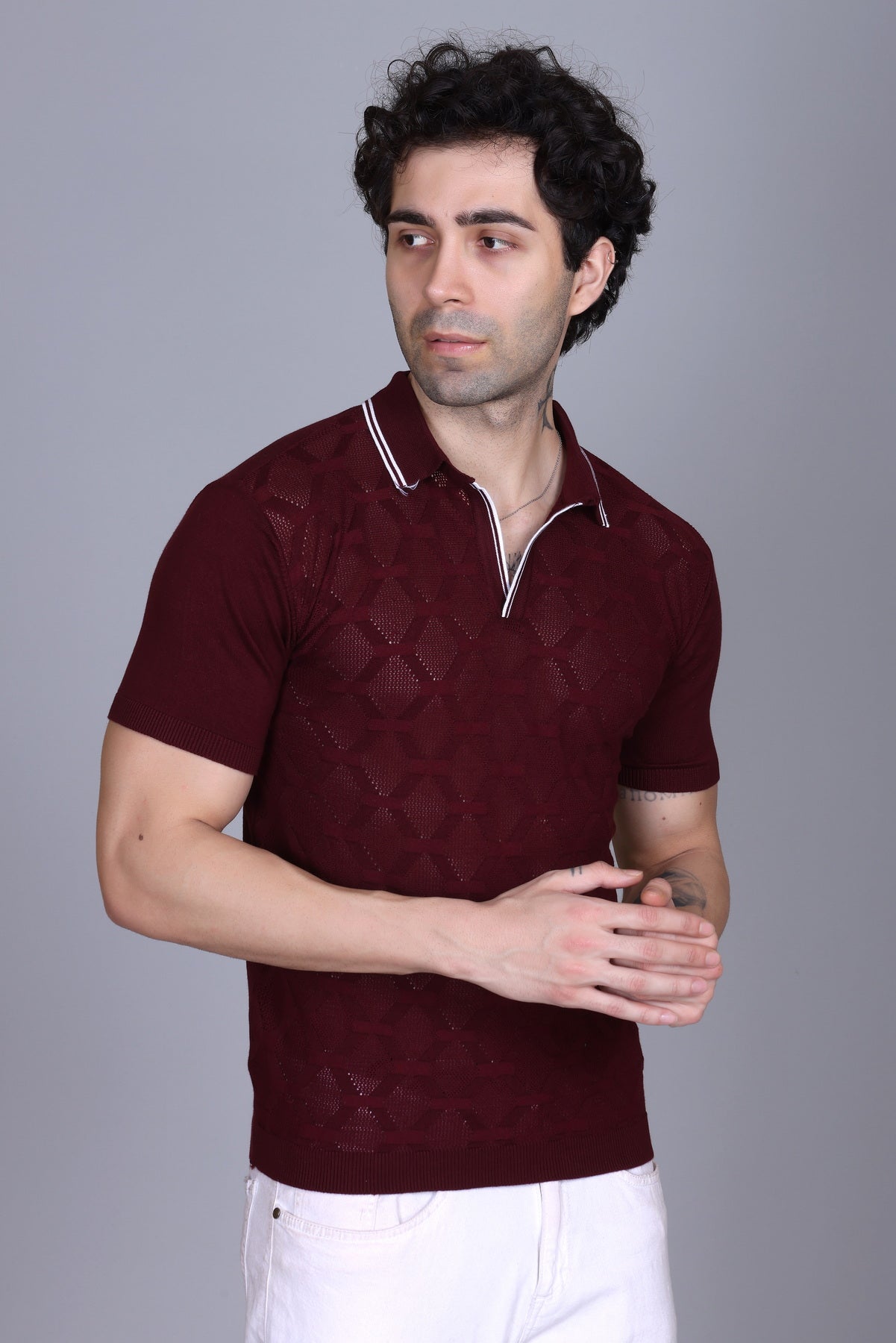 Textured Knit Polo