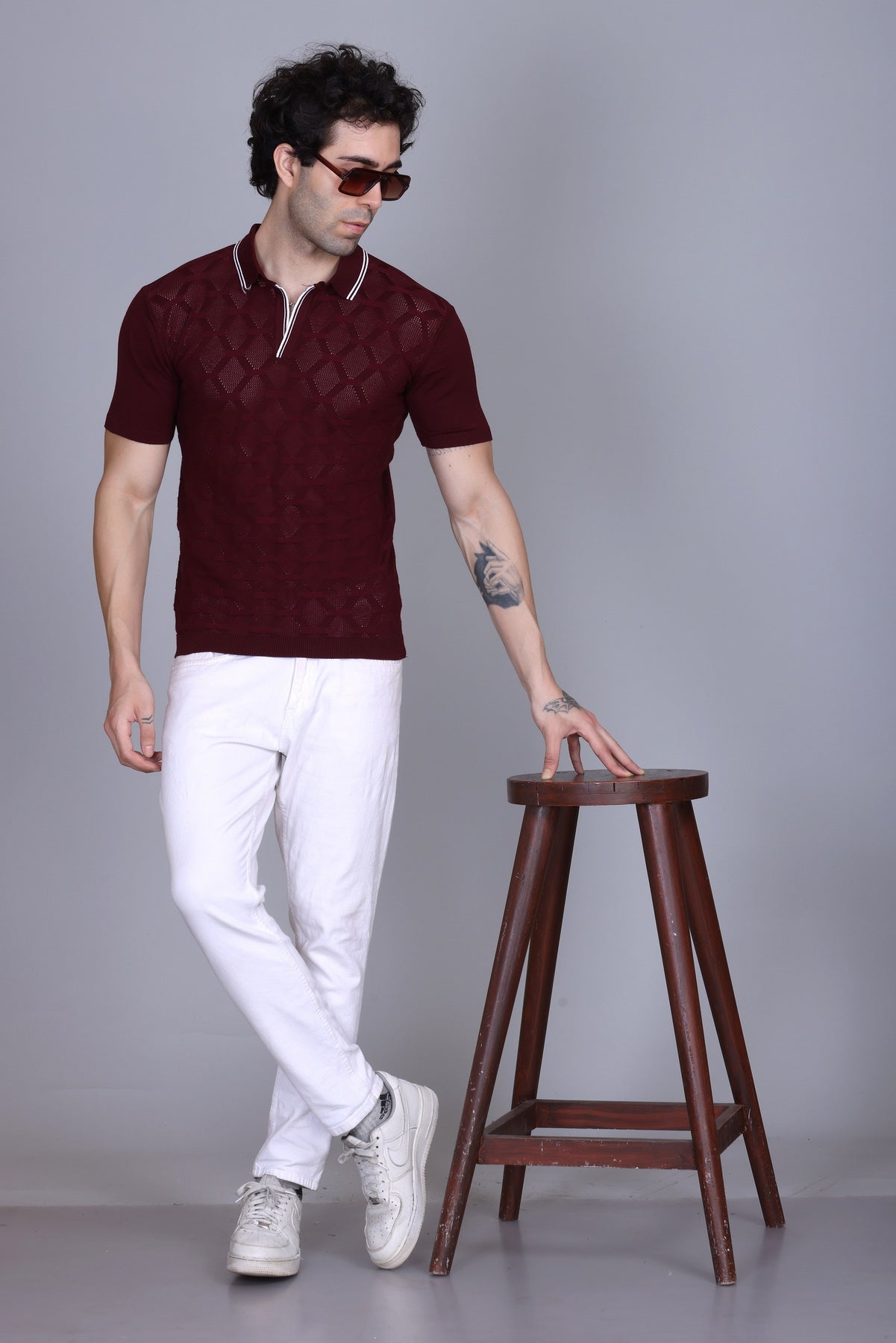 Textured Knit Polo