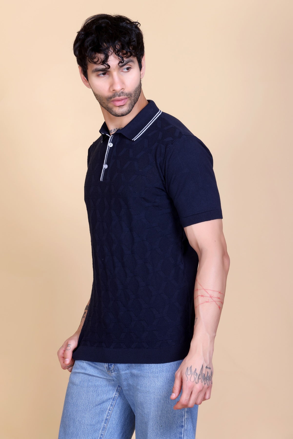 Textured Knit Polo