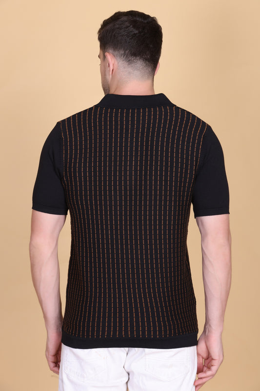 Men's Black Mustard Polo T-Shirt