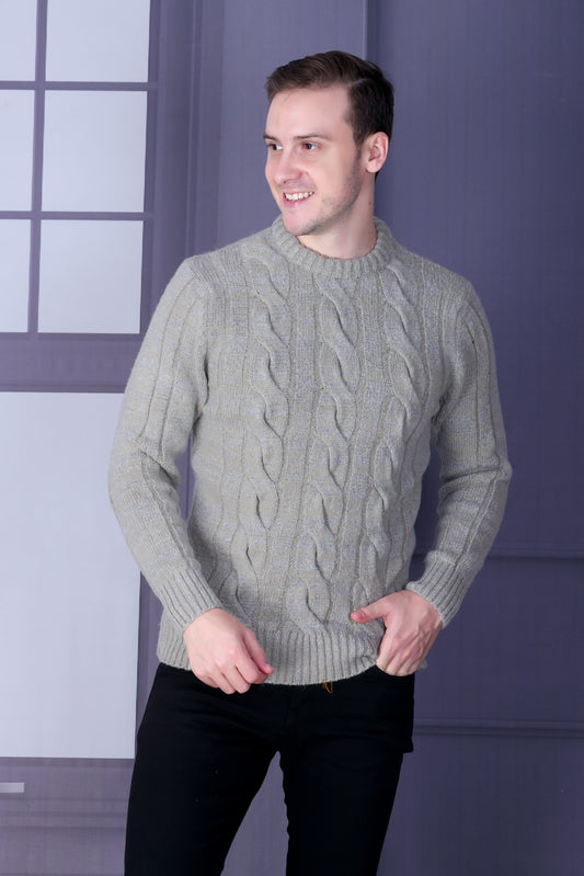 Men Self Design Round Neck Multicolor Sweater