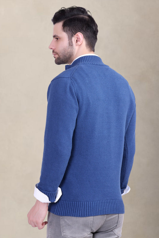Men’s High Neck Half Zip Knitted Sweater