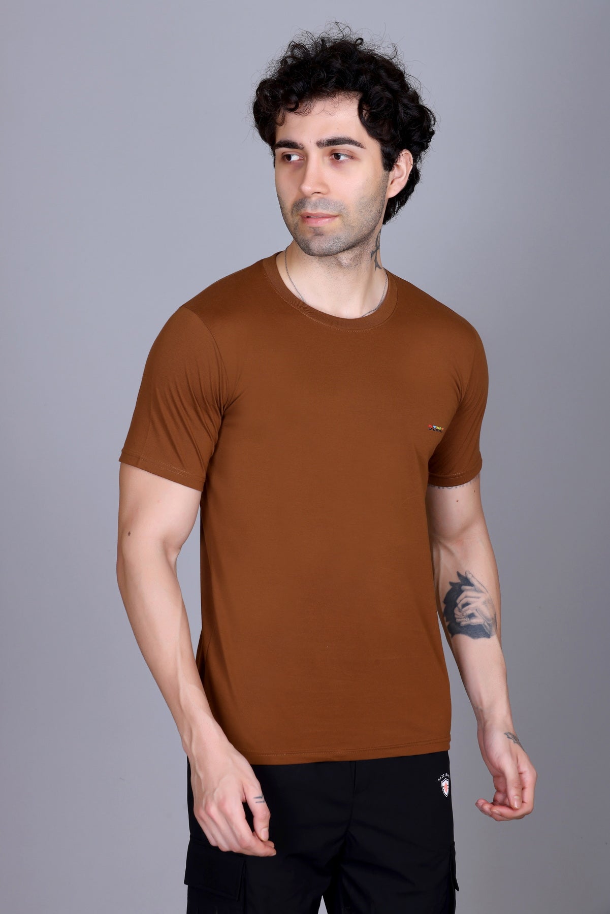Short Sleeve T-Shirt Brown Color