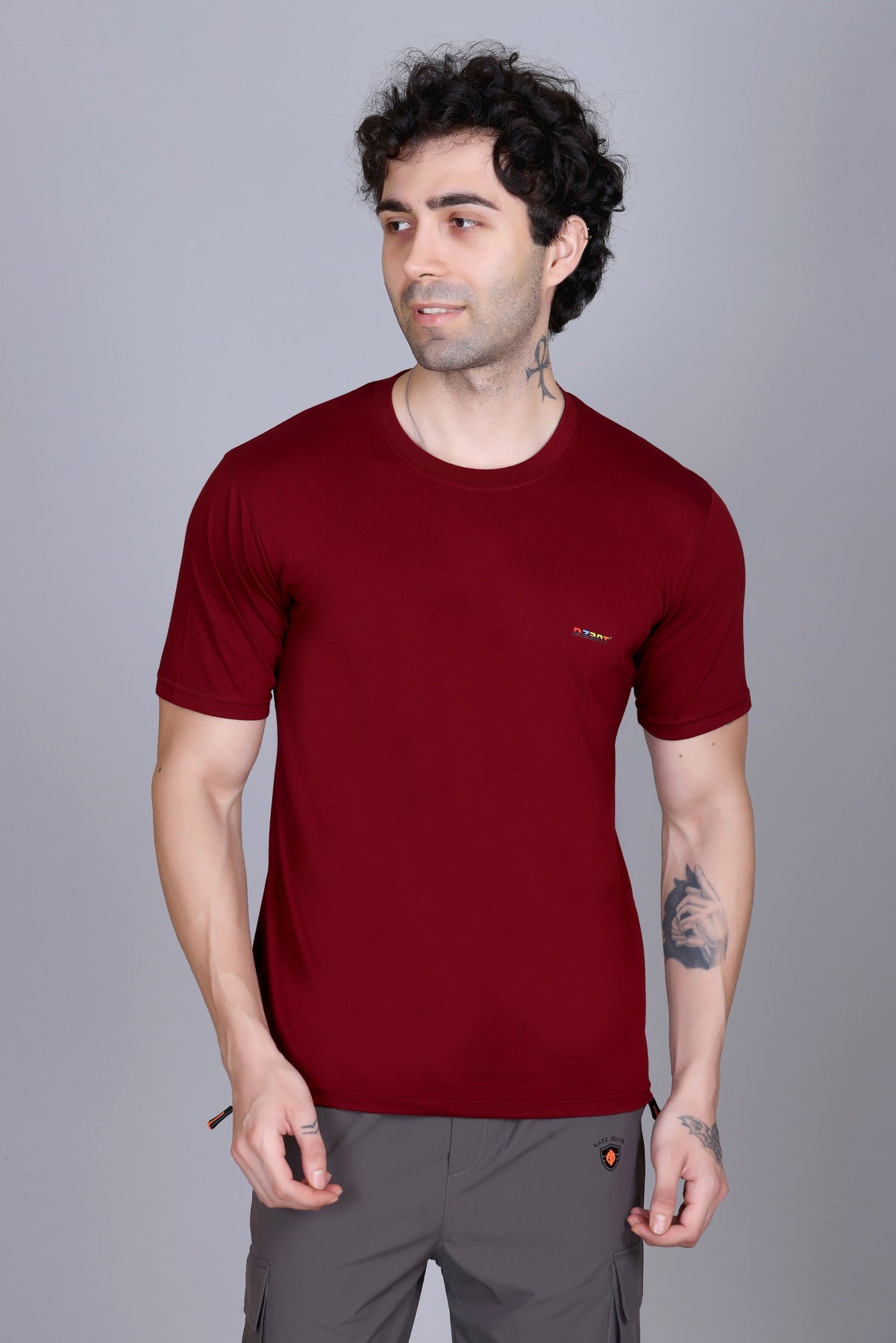 Short Sleeve T-Shirt Maroon Color