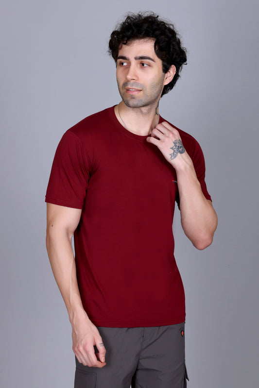 Short Sleeve T-Shirt Maroon Color