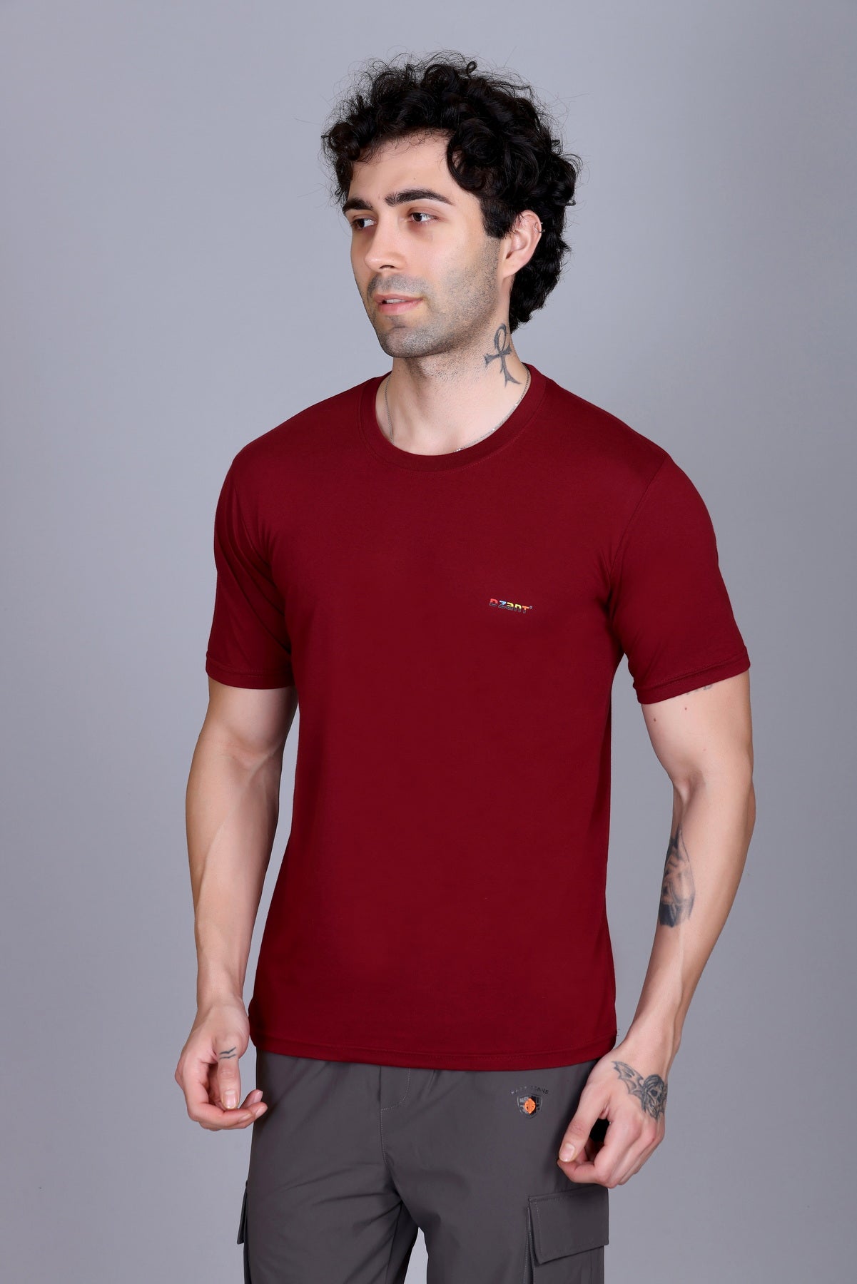 Short Sleeve T-Shirt Maroon Color