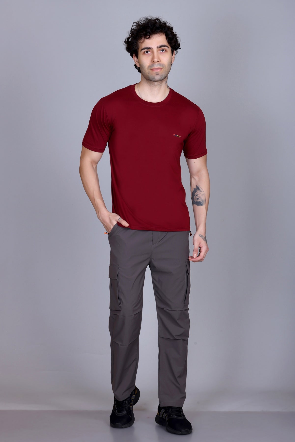 Short Sleeve T-Shirt Maroon Color