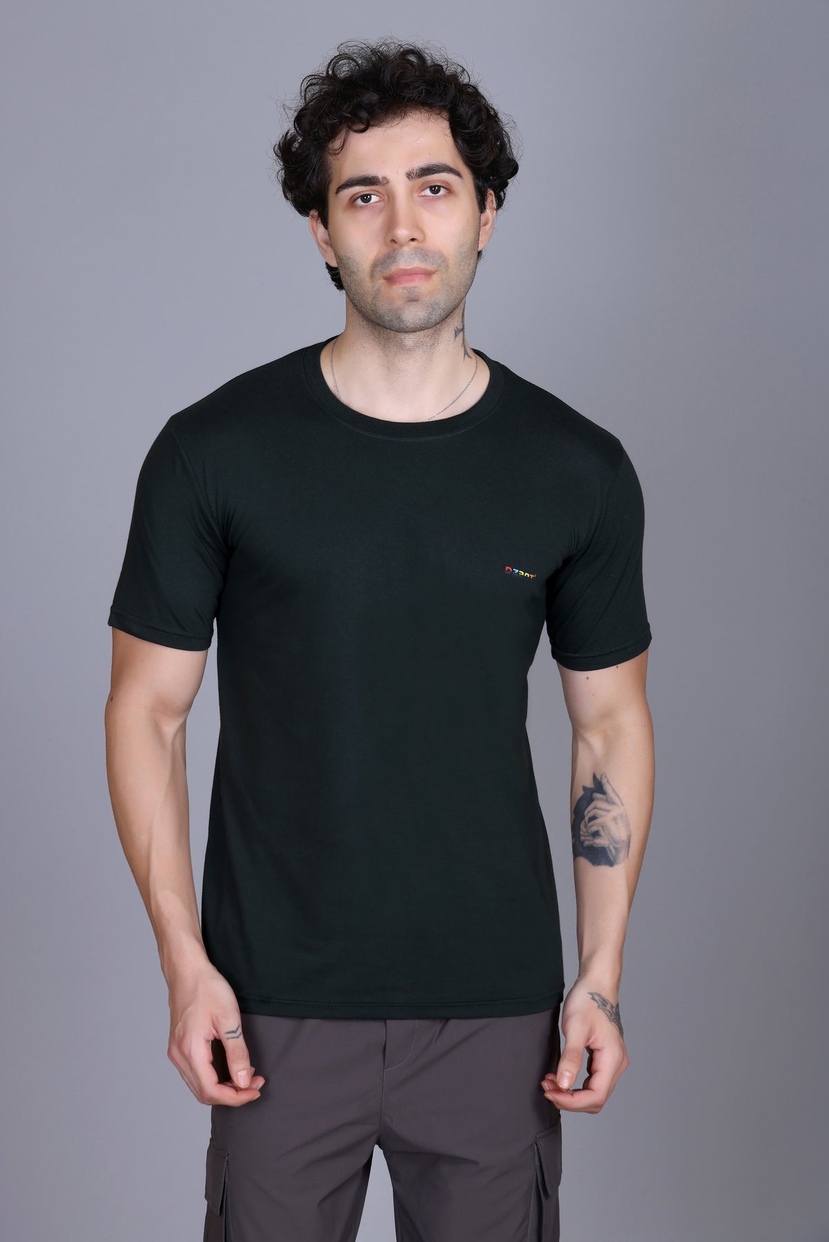 Short Sleeve T-Shirt Dark Green Color