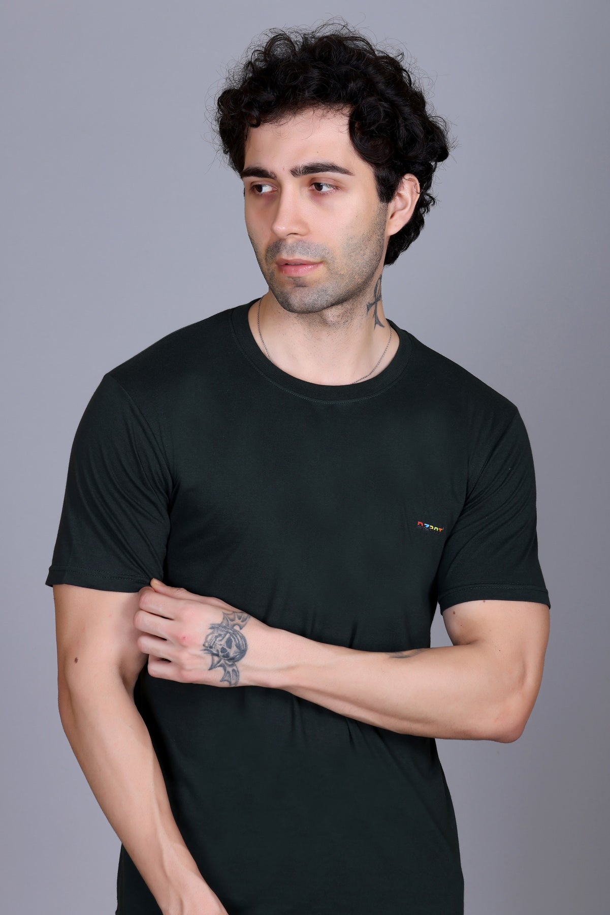 Short Sleeve T-Shirt Dark Green Color