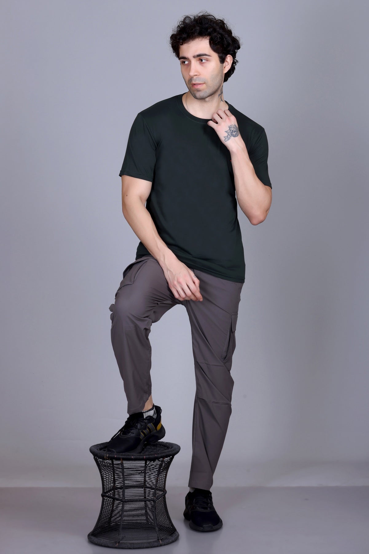 Short Sleeve T-Shirt Dark Green Color