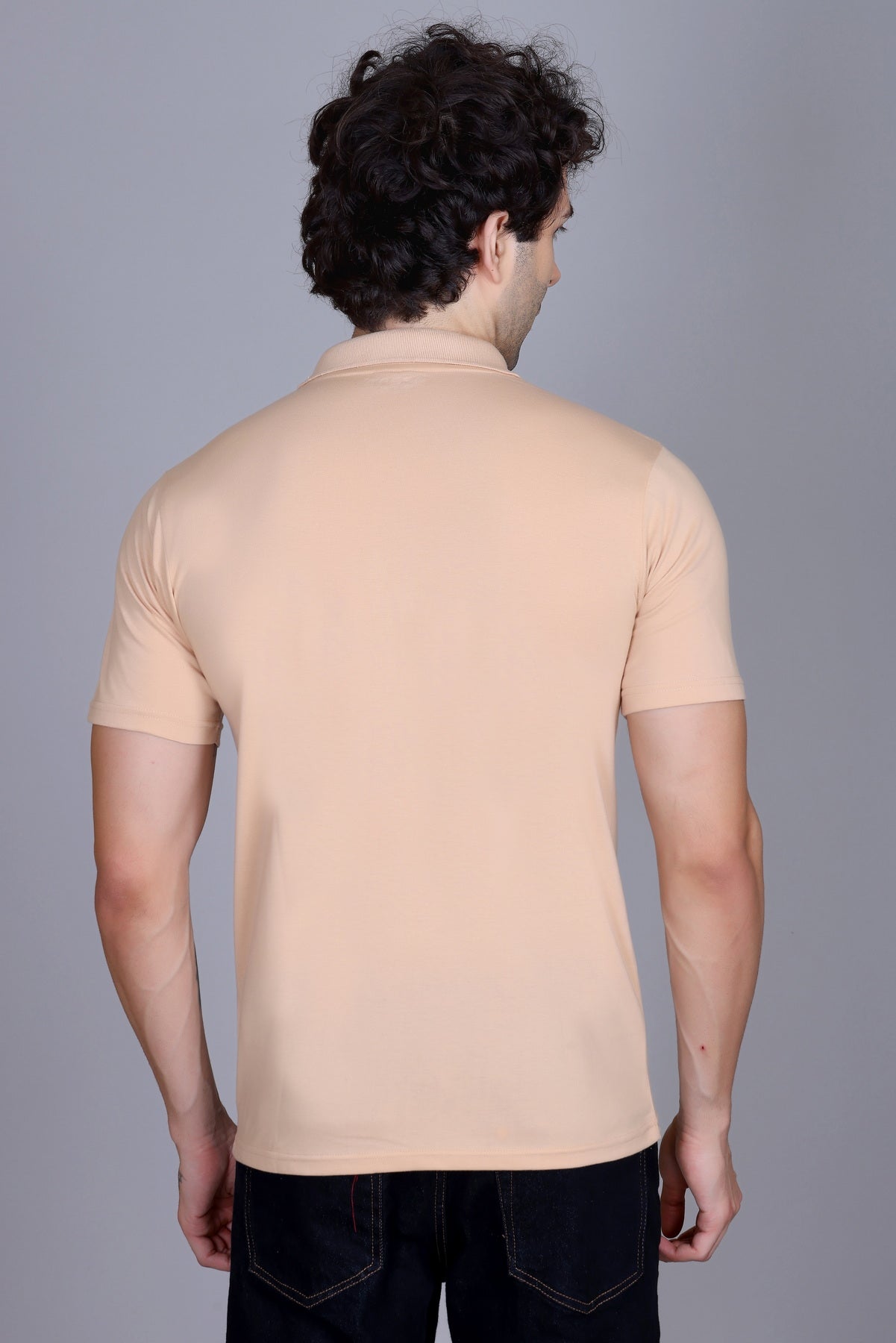 Half Sleeve Polo T-Shirt Beige Color
