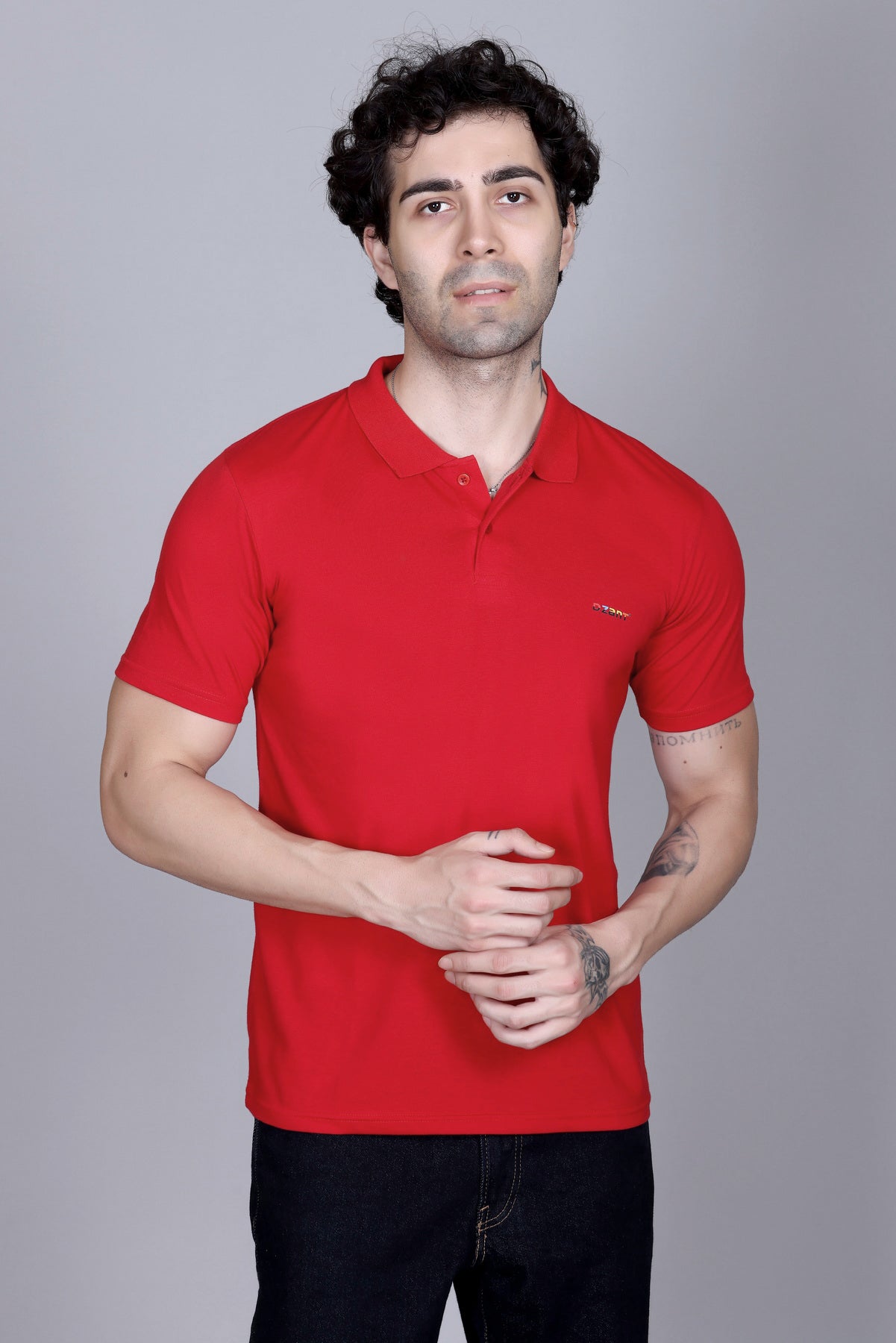 Half Polo T-Shirts For Men Red Color
