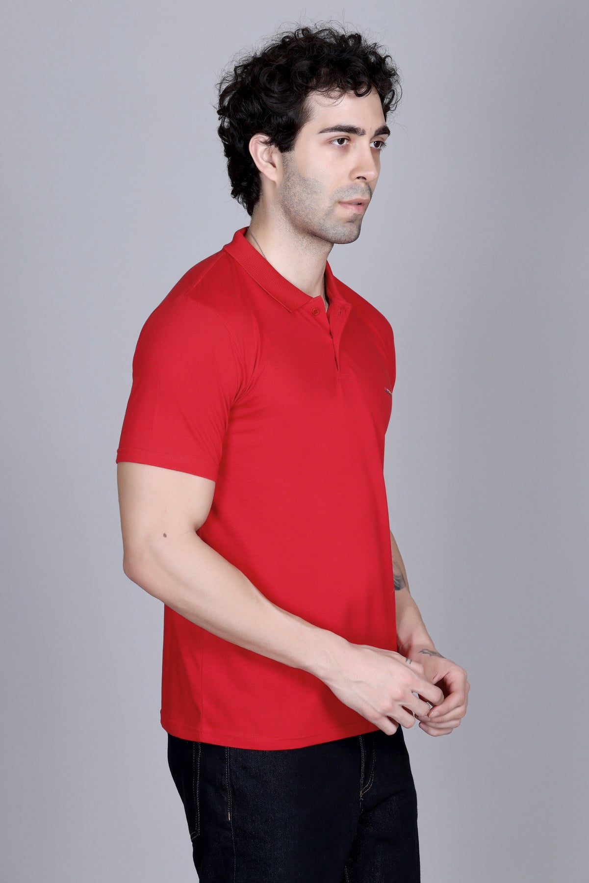 Half Polo T-Shirts For Men Red Color