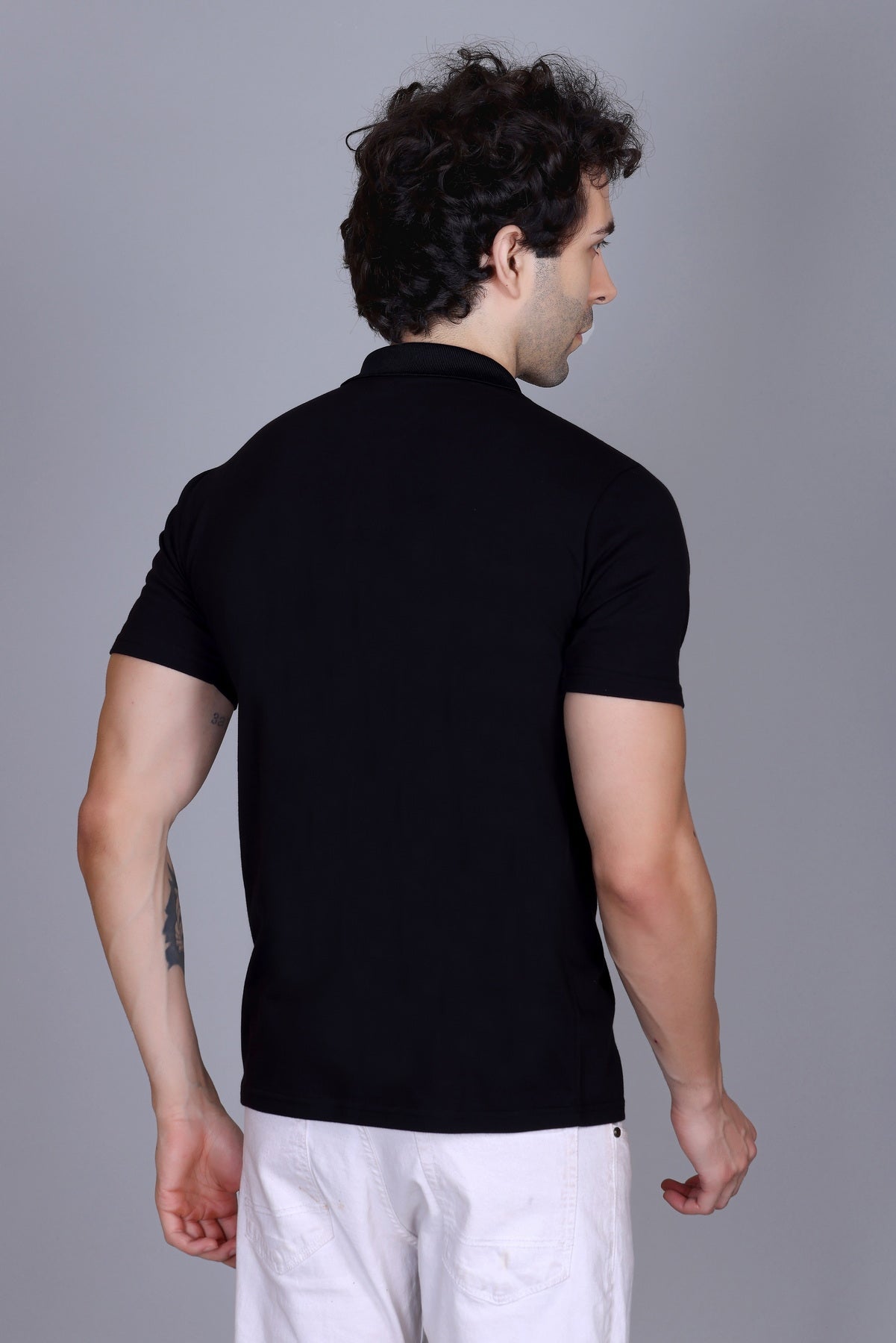 Half Sleeve Polo T-Shirt Black Color