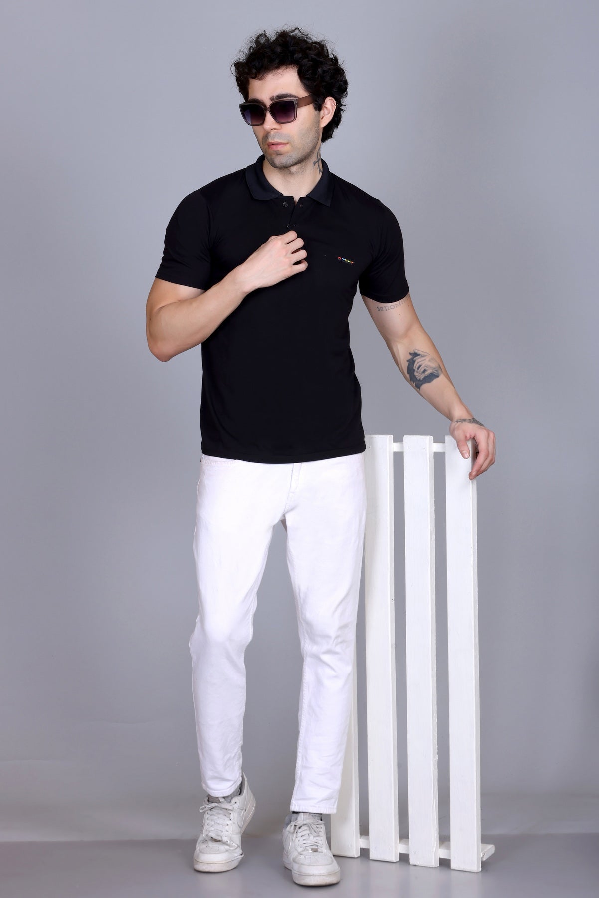 Half Sleeve Polo T-Shirt Black Color