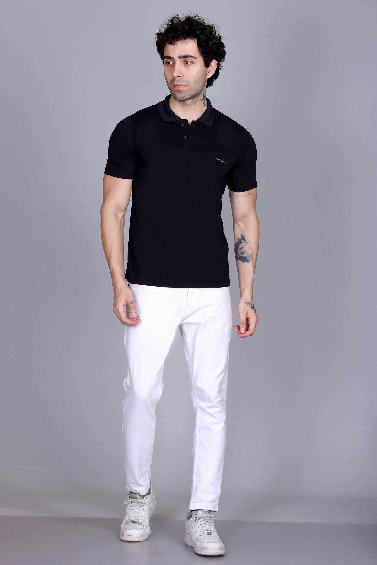 Half Sleeve Polo T-Shirt Black Color