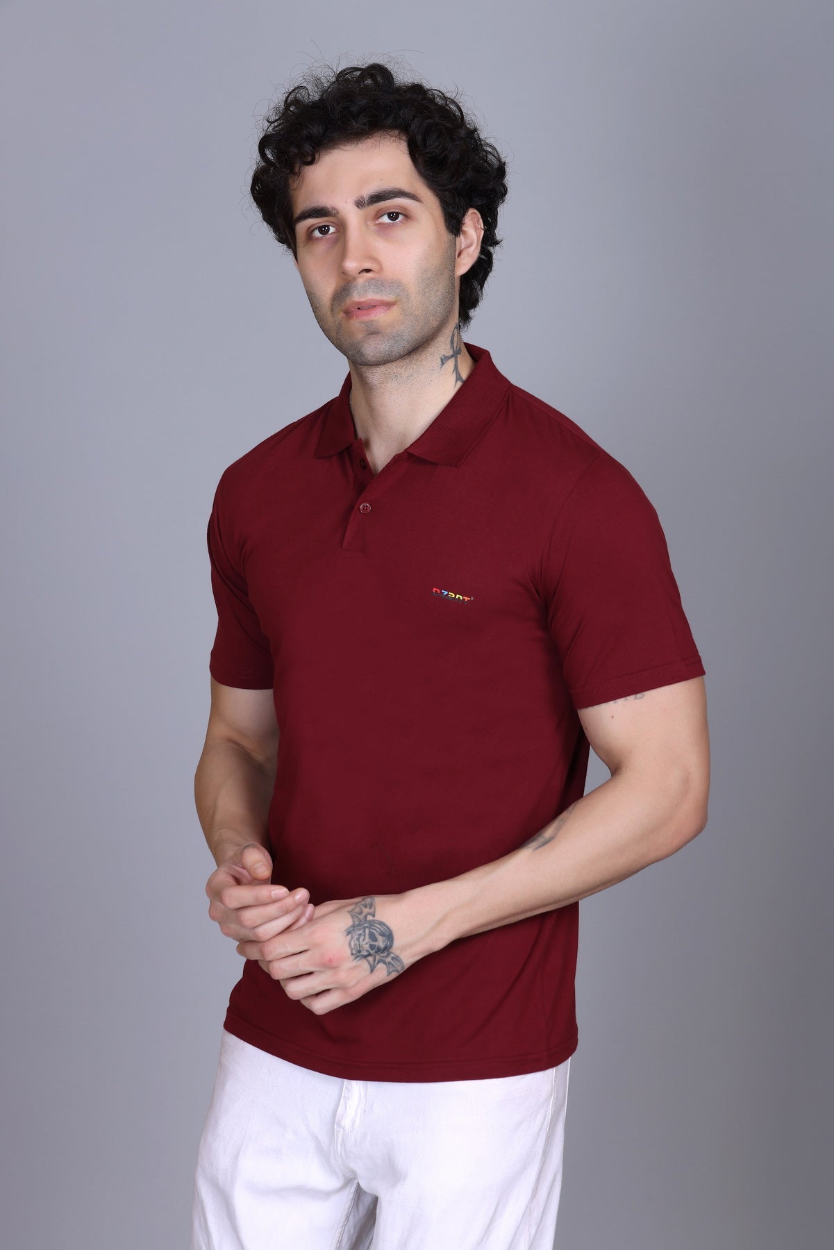 Half Sleeve Polo T-Shirt Maroon Color