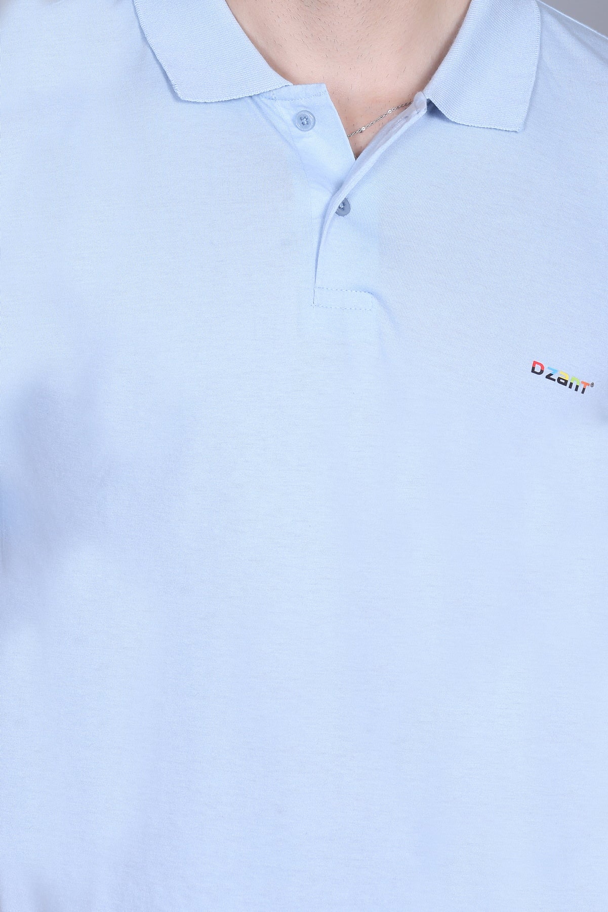 Half Polo T-Shirts For Men Sky Color